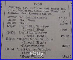 1947-48-49-50-51-52 Studebaker Coupe Commander Left Bent Tinted Window Qq53
