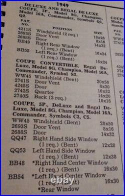 1947-48-49-50-51-52 Studebaker Coupe Commander Left Bent Tinted Window Qq53