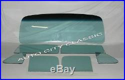 1948 1952 Ford Panel Truck Glass Windshield Vent Door Rear Back Set Green Tint