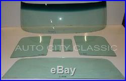 1959 Ford Ranchero Glass Windshield Vent Door Rear Back Set Original Green Tint