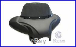 38 Universal Large Matte Black Front Batwing Fairing with Tinted Windshield
