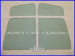 57-60 Ford Pickup Windshield Vent Door Rear Back Glass Set Green Tint Gasket Chr