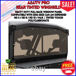 A&UTV PRO Heavy Duty Rear Tinted Windshield Can-Am Defender HD 5/8/10 2016-24