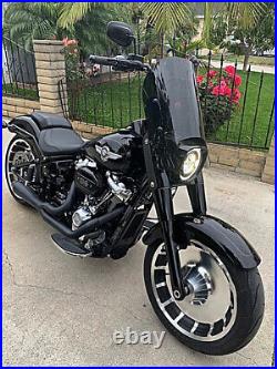 Calsci 12 Tinted Shorty Windshield for Harley Fat Boy FLFB 2018-2024