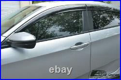 EOS Visors For 16-Up Honda Civic Sedan Smoke Tinted JDM MUGEN Window Deflectors