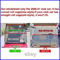 Folding Polycarbonate Tinted Windshield For 2000.5 -UP Club Car DS Golf Cart