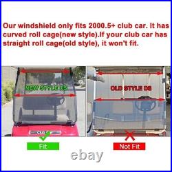 Folding Polycarbonate Tinted Windshield for 2000.5 -UP Club Car DS Golf Cart