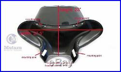 Large Universal Motorcycle Cruiser Batwing Fairing with Tinted Windshield, Type B