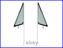 Pair of Vent Windows Tinted Glass With Chrome Trim for 1968-72 Chevy / GMC Truck