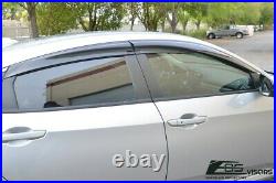 Tape-On Smoke Tinted Side Window Visor Deflector For 16-Up Honda Civic 4Dr Sedan