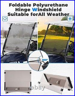 With Storage Tinted Golf Cart Folding Windshield for Club Car Precedent 2004-2024